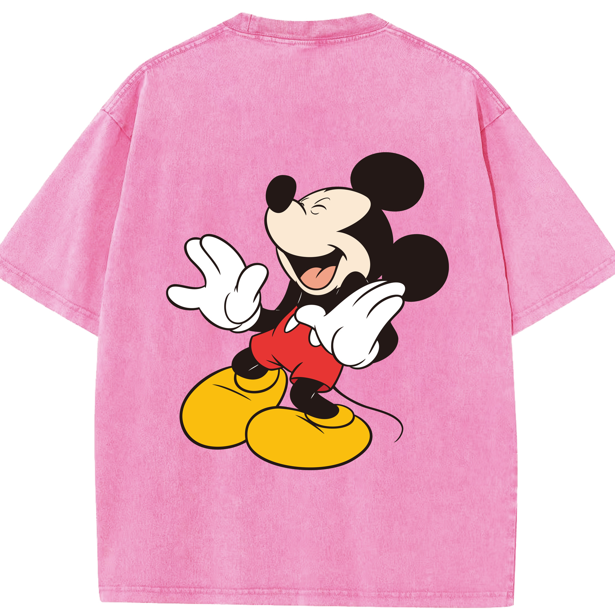 （画像用） ミッキーマウス Mickey Mouse 綿100% ヴィンテージ風 半袖Tシャツ（背面プリント）